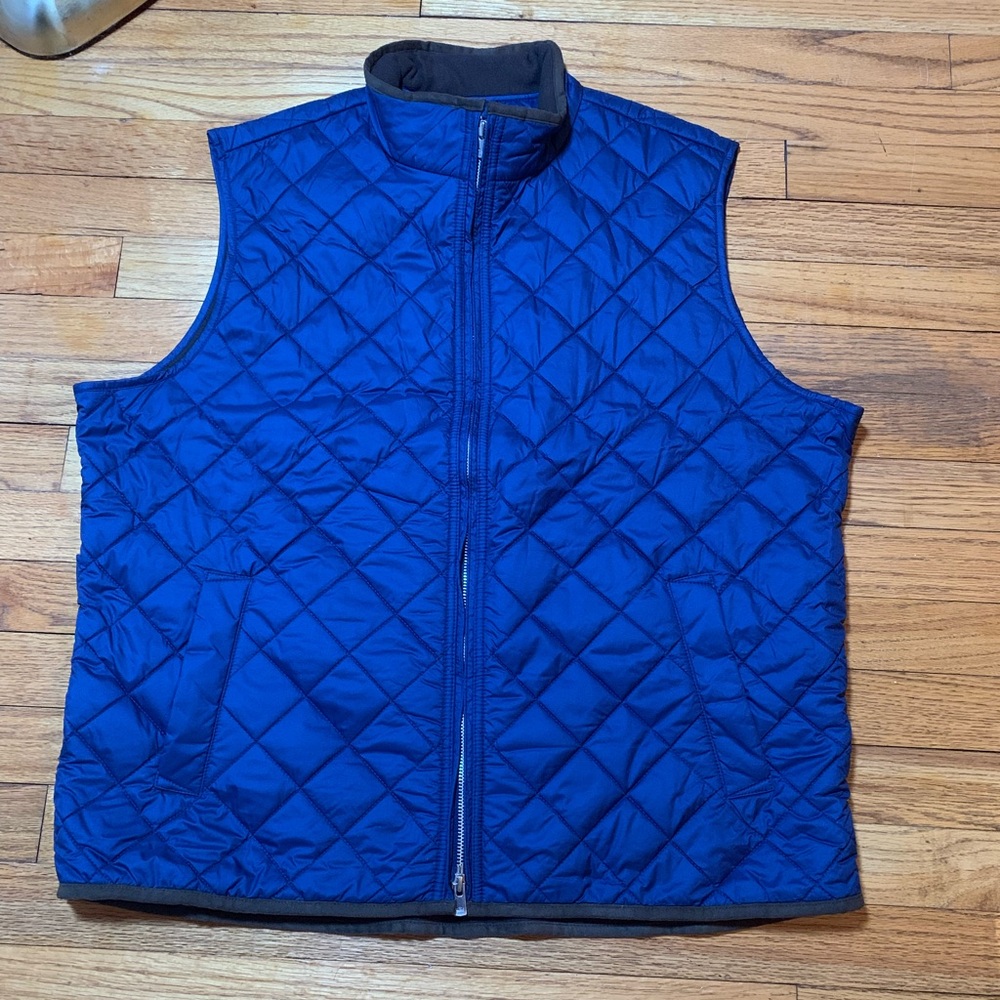 Peter Millar Crown Essex Quilted Vest Sleeveless Jacket Blue Mens Size XL